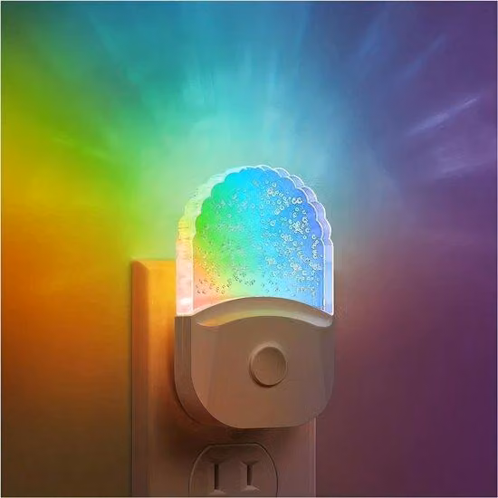 Lampada da notte a LED con illuminazione RGB a 8 colori cangianti, da parete