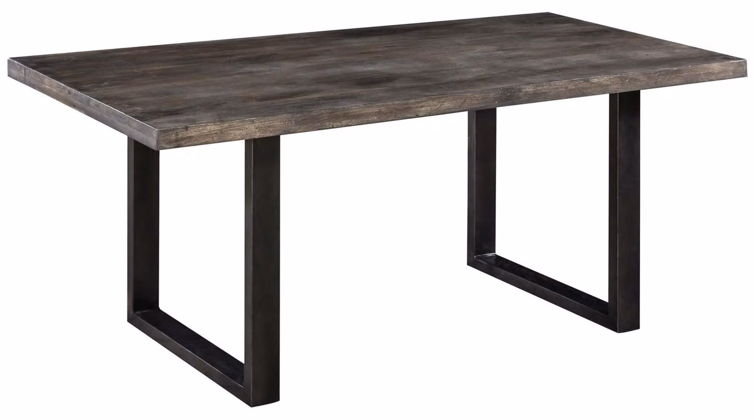 MASSIVMOEBEL24 | tavolo da pranzo in legno di Mango 200x100x76 grigio scuro laccato RAILWAY #206