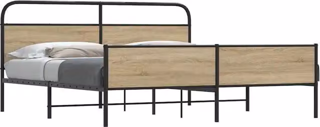 Giroletto in metallo vidaXL colore rovere fumo senza materasso L: 187 cm, P: 219 cm, H: 300 cm