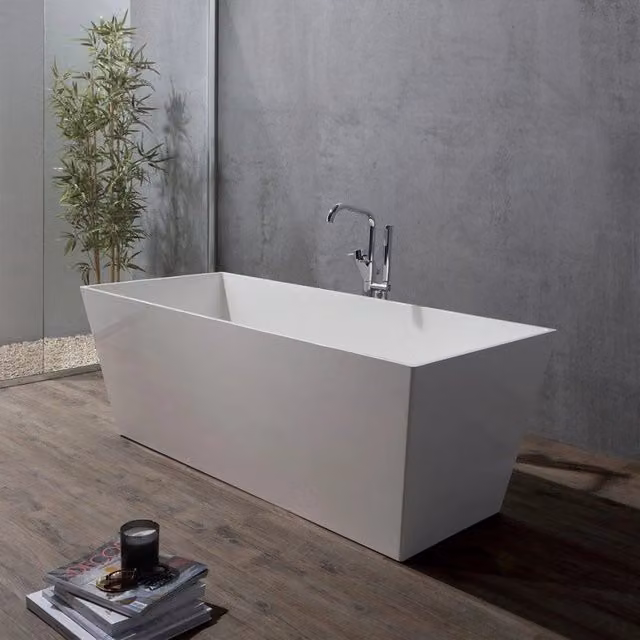 Vasca da bagno quadra IPERBRIKO in composito bianco lucido L: 180 cm, P: 80 cm