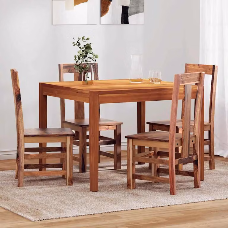 vidaXL Sedie da pranzo 4 pz. In legno massiccio