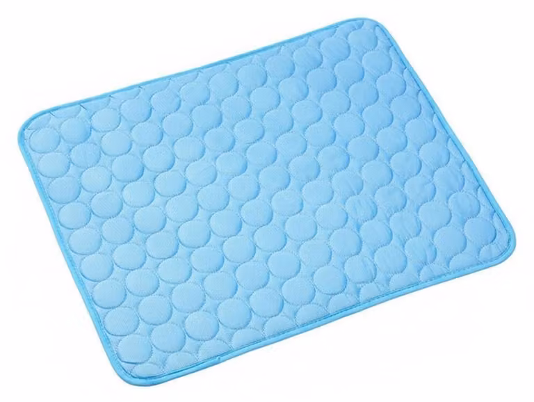 Tappetino refrigerante per cani, grande, 70x55 cm, colore blu ghiaccio, senza gel, realizzato in tessuto effetto ghiaccio, lavabile in lavatrice
