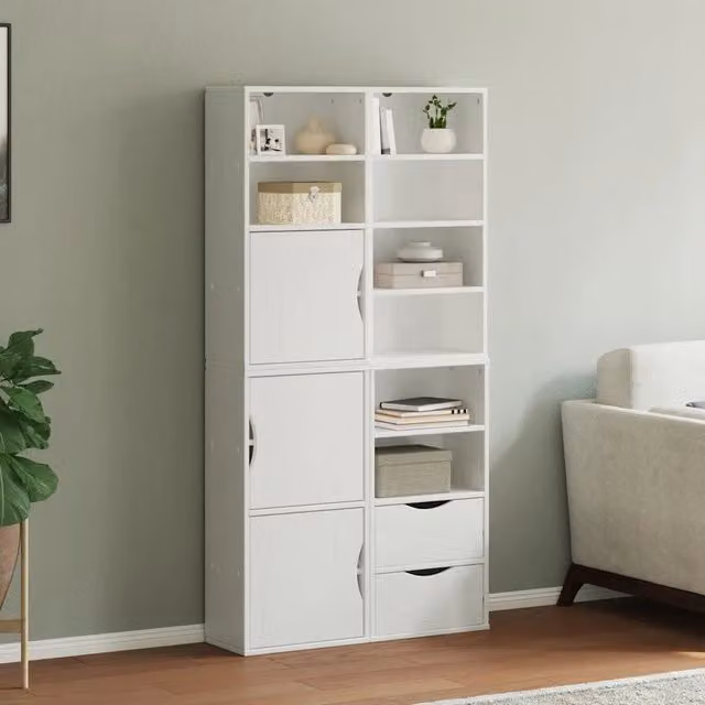 Armadietti Laterali 4 pz ODDA Bianco 40x24x79 cm Legno di Pino 3365353