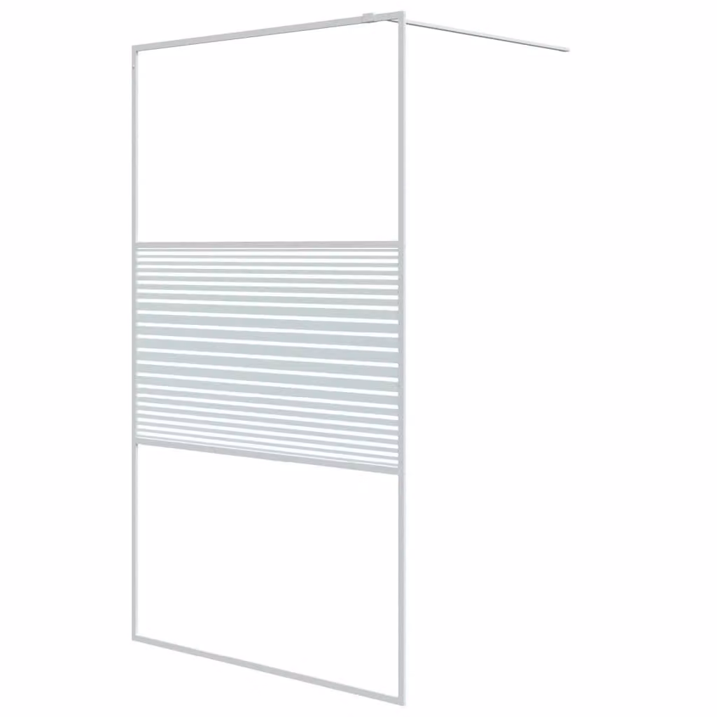 Parete Doccia Walk in Bianca 115x195 cm Vetro Trasparente ESG
