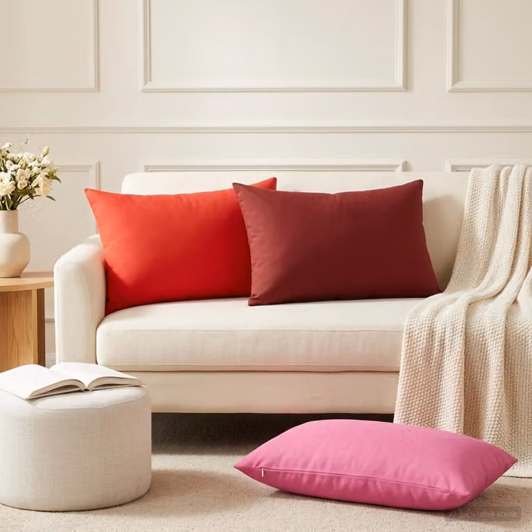 Set di 2 federe vidaXL HEERLEN rosse in poliestere, L 50 cm x P 80 cm