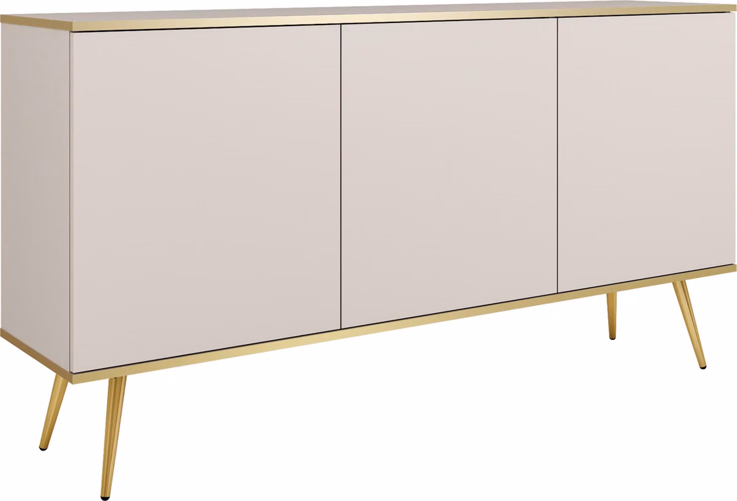 Masseno cassettiera VENEZIA 160 cm credenza e 3 ante per soggiorno camera da letto moderna 160x39x85 cm Beige / Beige