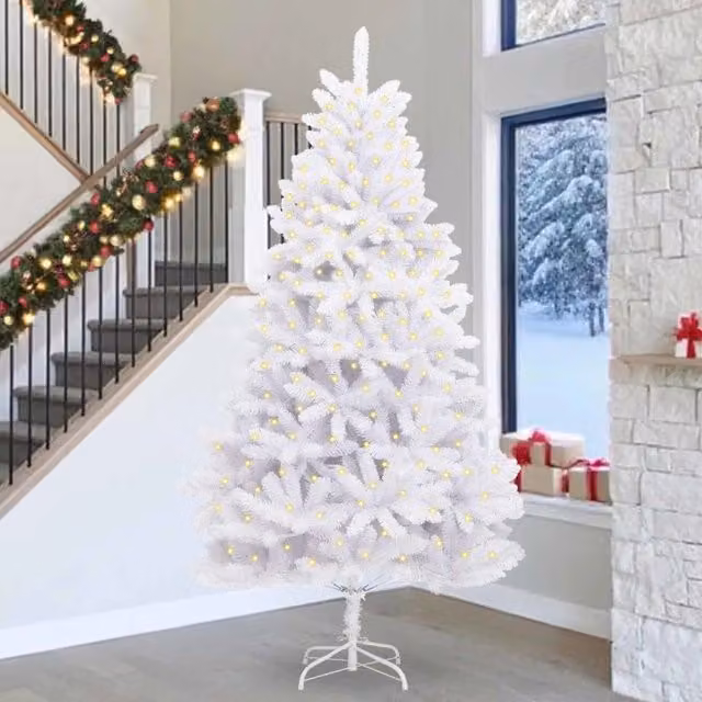 Albero di Natale artificiale Bianco 300 cm PVC e Metallo