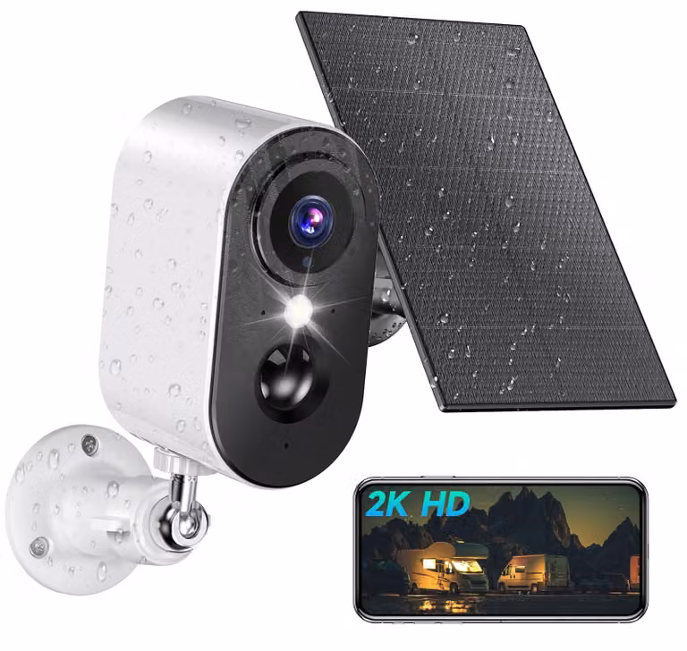 Telecamera solare wireless 2K con Wi-Fi, sensore PIR, grado di protezione IP66 (grigio antracite)