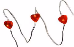 Nanoled Filo di Luci a Cuore Rosso con 50 LED Trasparente IP20 per Natale e San Valentino (3 + 0,5 m)