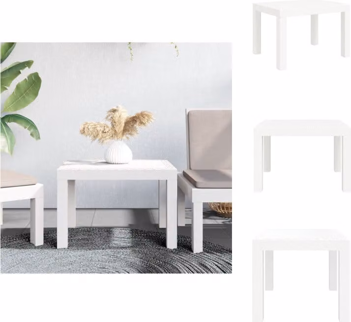 vidaXL Tavolo da giardino bianco 59x47x40 cm PP - Tavoli da giardino
