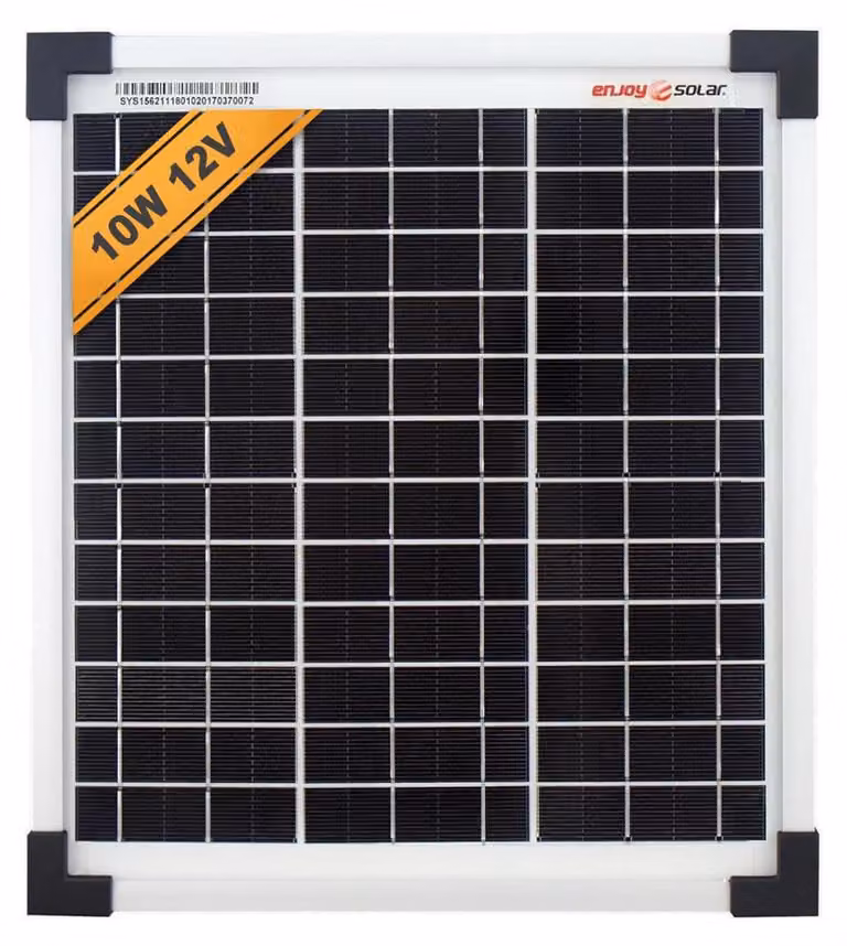 Pannello solare compatto - Potenza: 10 W - Tensione: 12 V - Silicio monocristallino