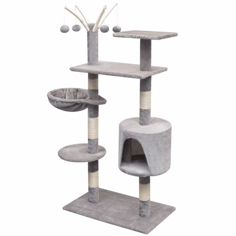 vidaXL Tiragraffi per gatti 125 cm Grigio