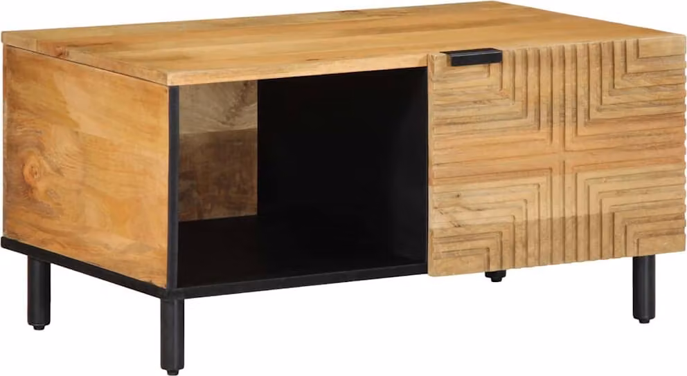 Maison Exclusive - Tavolino da caffè marrone, 80x50x40 cm, in legno massello di mango