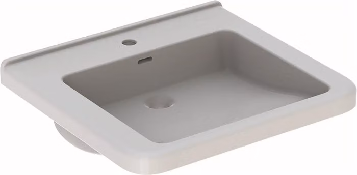 Geberit Renova Nr. 1 Comfort, lavabo avec encastrement, 600x550 mm, avec percement pour robinetterie, avec trop-plein, blanc, 128660600, 128660600