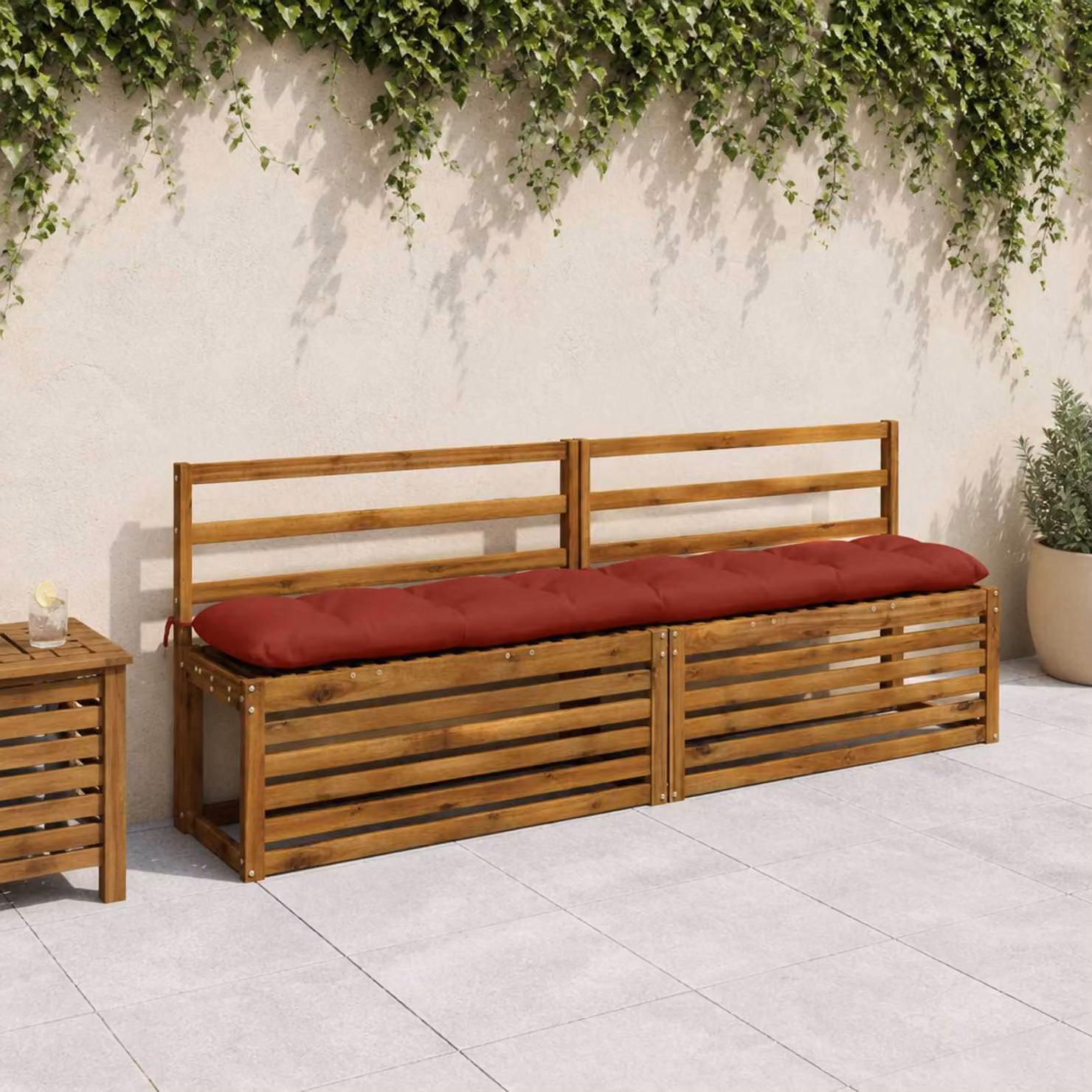 vidaXL Cuscini per Panchina VIANEN 2 pz 100% Poliestere Rosso