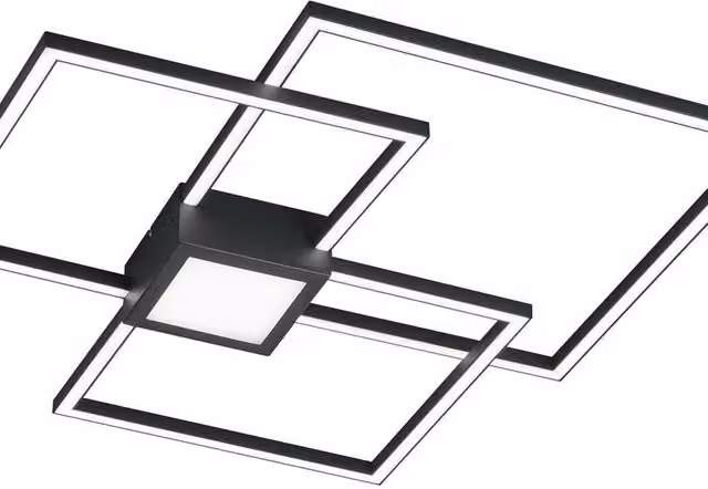 Plafoniera LED Hydra Trio Leuchten nera con luce bianco caldo, 4000 lumen, dimmerabile, IP20 – 1