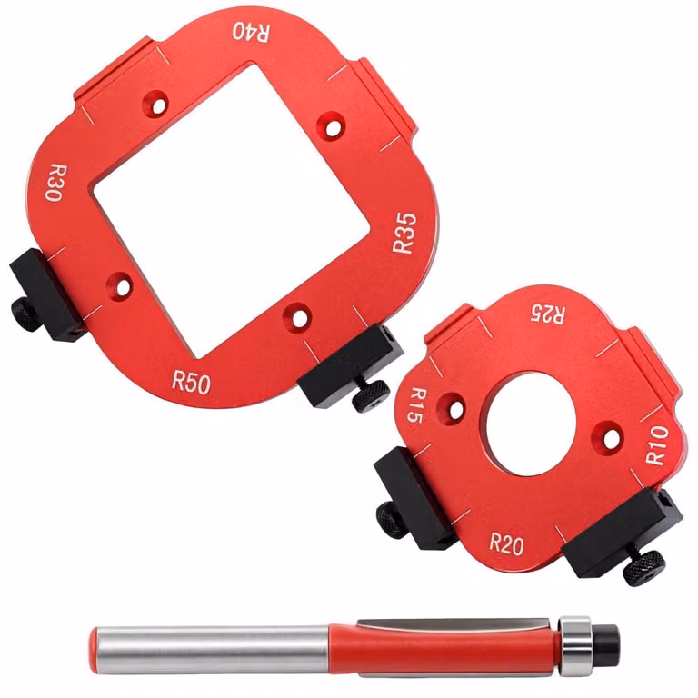Modello per fresa a filo, ideale per fresatrici a colonna, con fresa a filo e modello per router con raggio, colore rosso