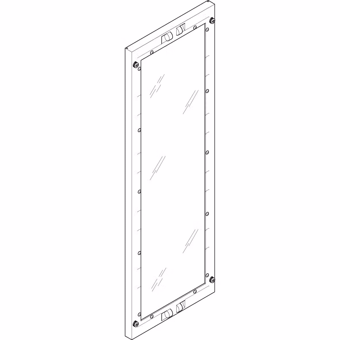 Piastra di copertura ABN 250x750 mm 1FB/5RE chiusa con vetro di ispezione FAS15N