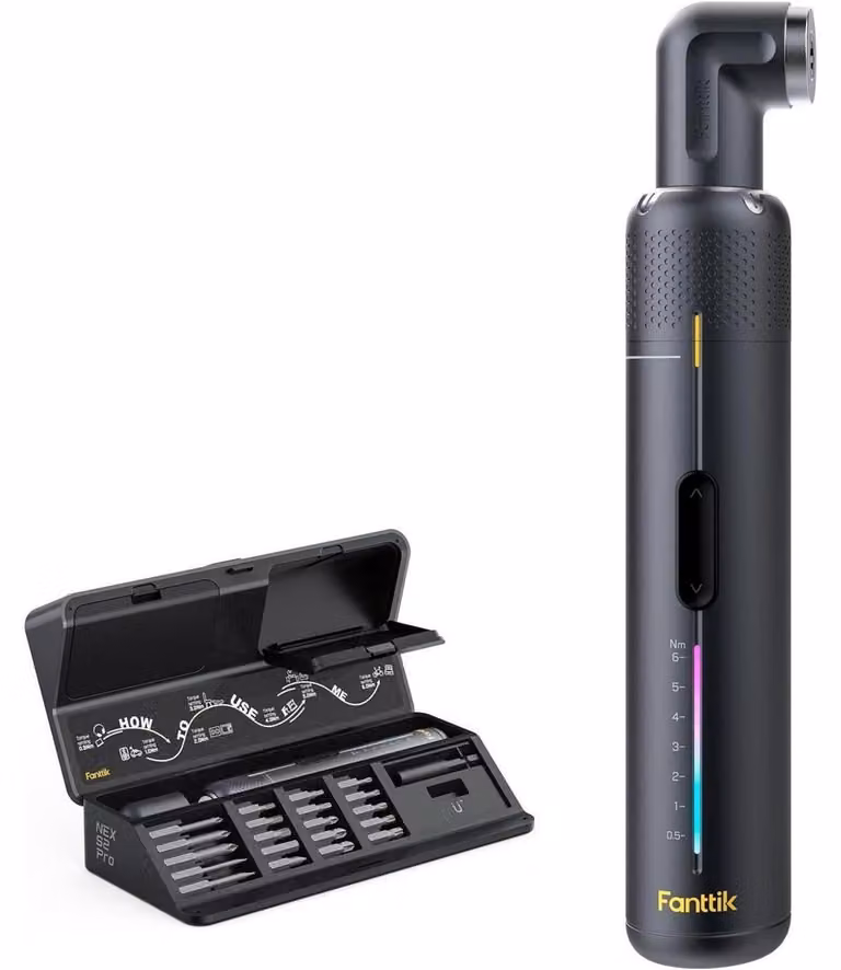 Set di avvitatori a batteria: 7 impostazioni di coppia, da 0,5 a 6 Nm, 20 punte, adattatore esagonale da 1/4 di pollice, adattatore a 90°, luce LED, batteria da 2000 mAh, connettore di tipo C
