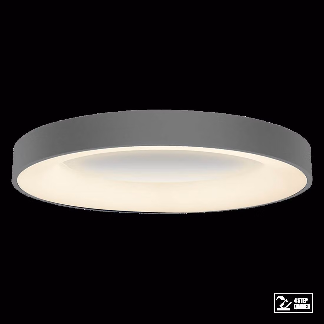 Plafoniera LED GENTIS 80W, 4000K, grigio, Ø: 80 H: 9 cm, dimmerabile in 4 fasi