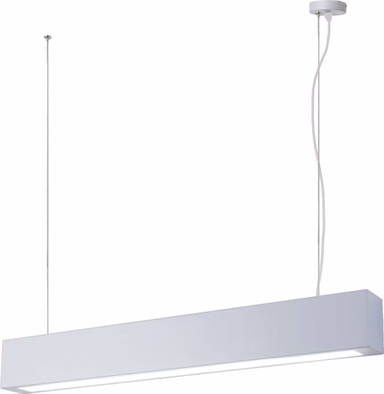 Lampada a sospensione LED Ibros bianca 18W, bianco caldo, 1140 lm, metallo, dimensioni: 150x63x5,5 cm, IP20, Light Prestige