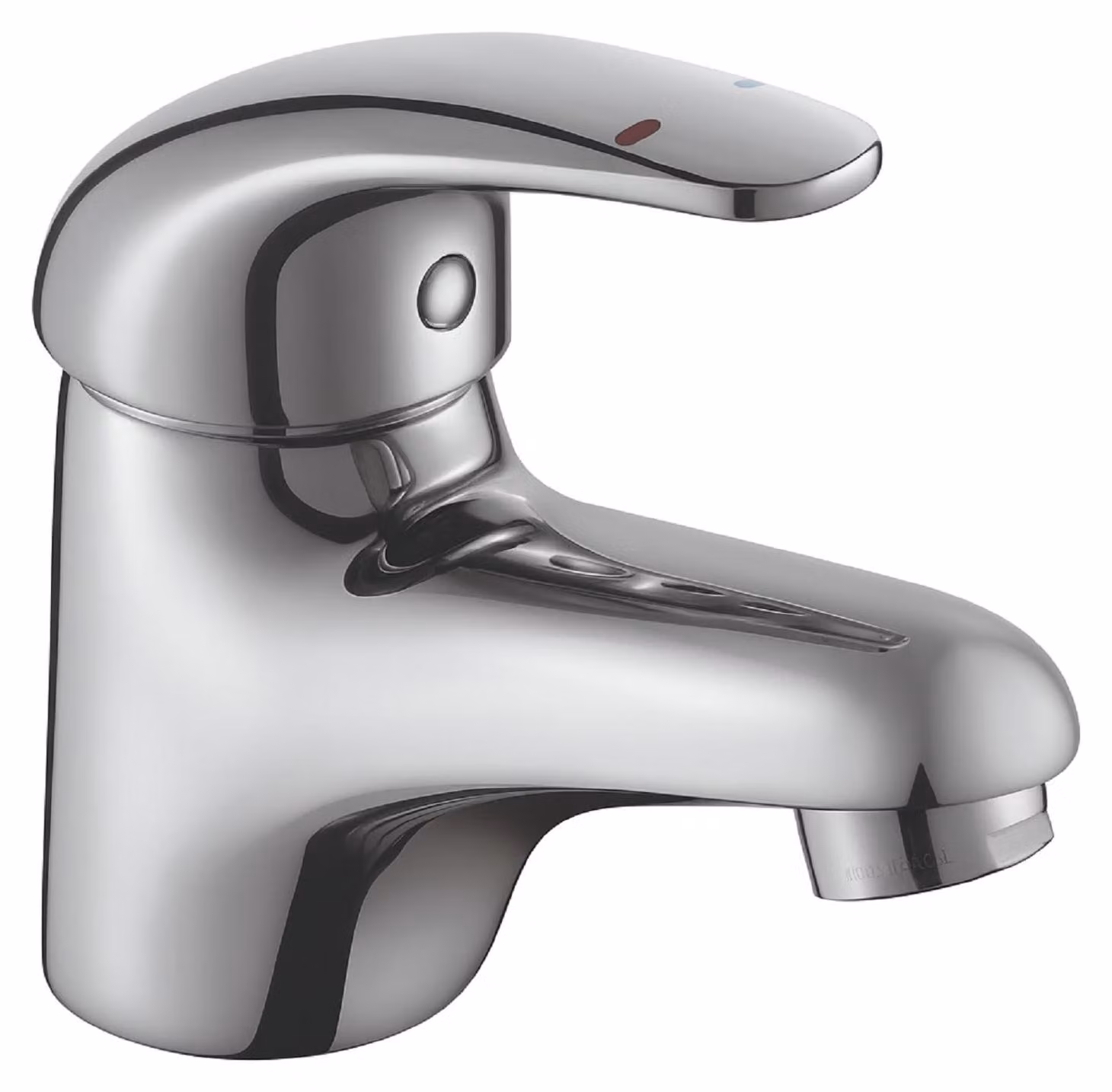 Miscelatore monocomando per lavabo, finitura cromata, in ottone