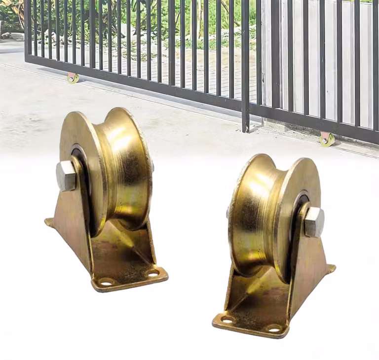2 rulli porta per cancelli scorrevoli, a forma di U, 50 mm, in acciaio zincato