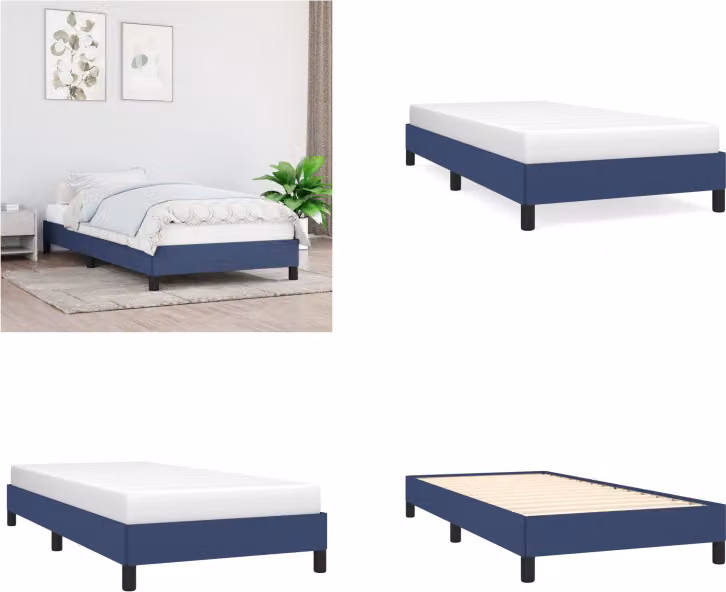 vidaXL Struttura letto blu 90x190 cm in tessuto - Struttura letto - Cornici letto - Struttura letto - Letto
