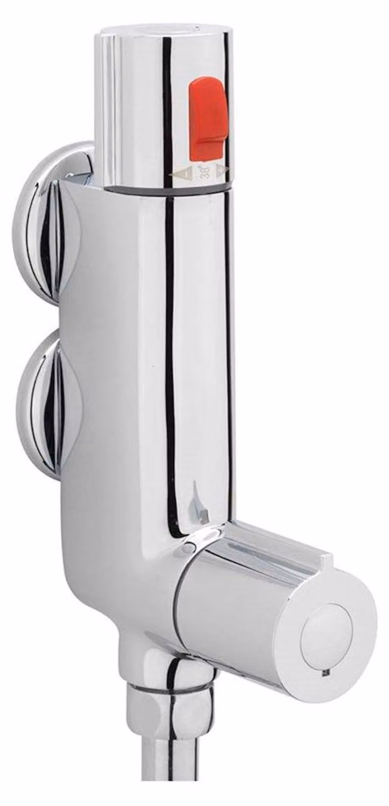 Miscelatore doccia termostatico, da montare a parete, cromato, in ottone, diametro 1,27 cm