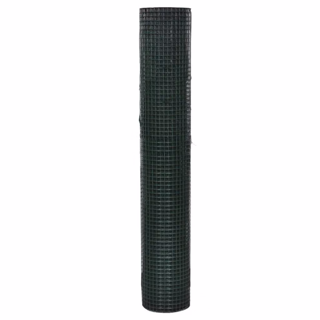 vidaXL Recinzione metallica per polli Acciaio zincato 1x25 m Verde
