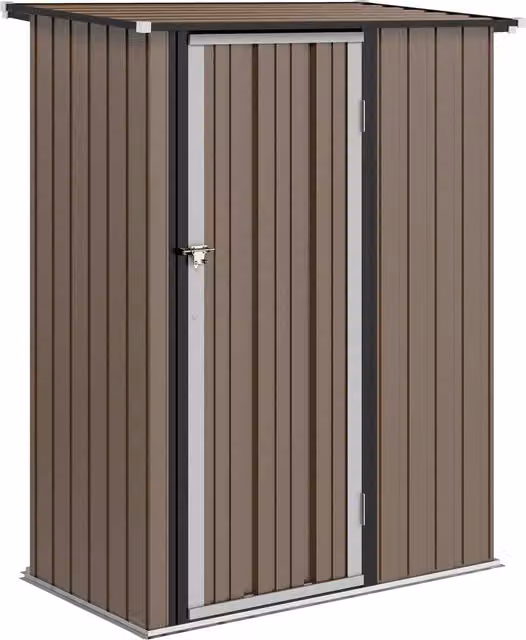 Casetta da giardino in acciaio ¨C zephmum ¨C 142x86x189 cm, marrone