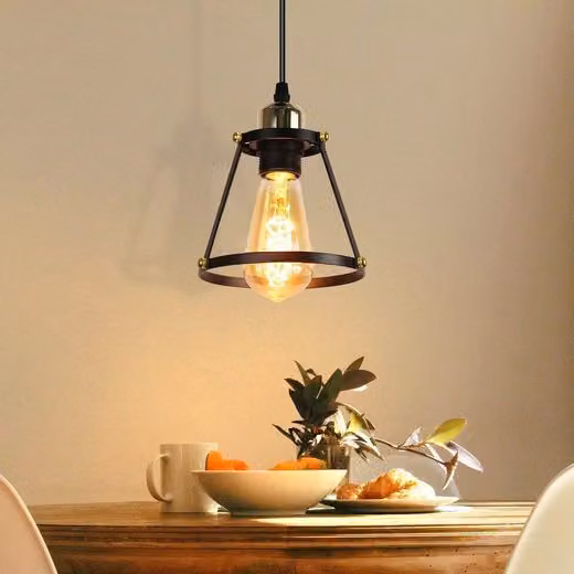 ZMH luce a sospensione metallo 120CM nero altezza regolabile 1 luce retrò minimalista presa E27 ufficio soggiorno lampada soggiorno