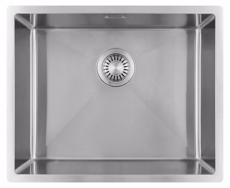 Lavello da cucina 50x40 cm, acciaio inossidabile, da incasso, design piatto, serie Pure.Sink