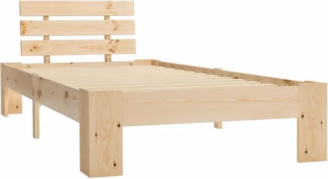 Struttura Letto Giroletto Design Mania in Legno Massello di Pino, L/P: 100 x 200 cm
