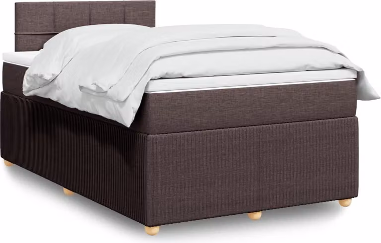 Maison Exclusive - Letto boxspring con materasso marrone scuro 120x200 cm tessuto