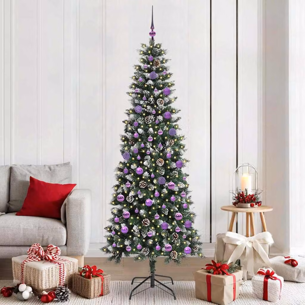 Maison Exclusive - Albero di Natale artificiale, verde, 210 cm, realizzato in PVC, plastica e acciaio