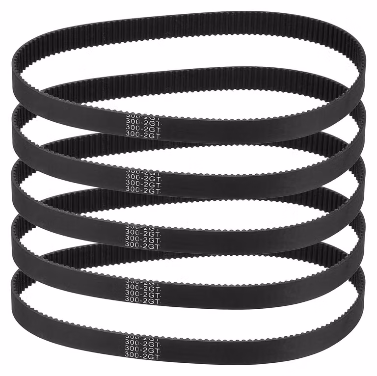 Cinghia di distribuzione da 300 mm, 5 pezzi, larghezza 9 mm, passo 2 mm, in gomma