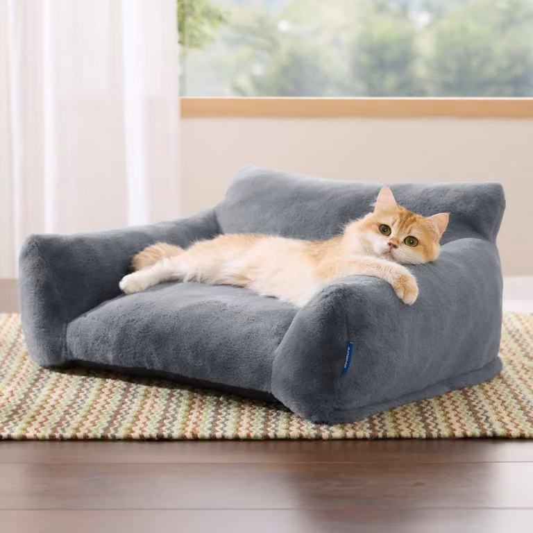 Cuccia per gatti, modello divano, 61x46x25 cm, color grigio scuro