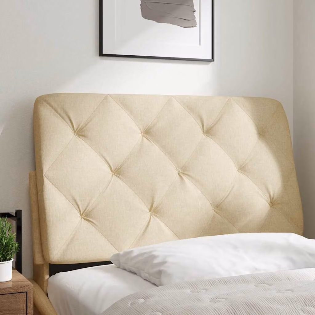 vidaXL Cuscino Testiera Crema 90 cm in Tessuto