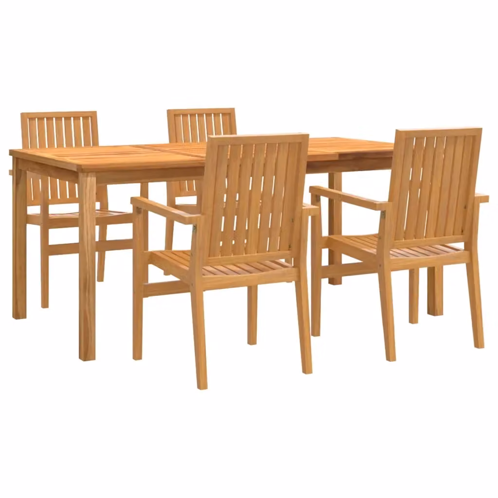 Set da pranzo per giardino vidaXL in legno di teak marrone composto da 5 pezzi – 2