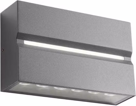 Applique da esterno LED Redo Group Mitic in metallo e vetro per giardino, disponibile in nero o grigio con luce bianco caldo