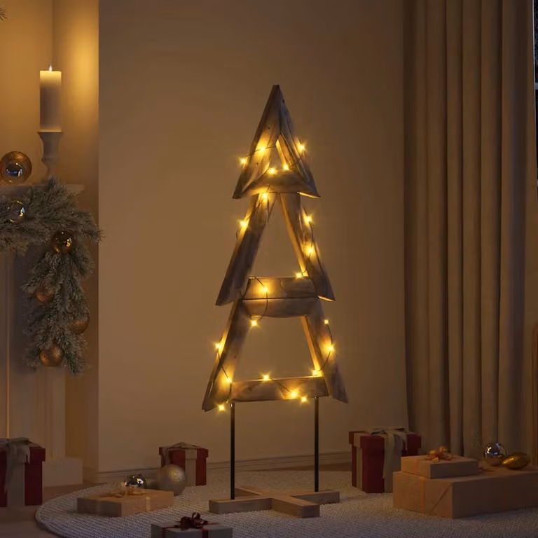 Albero di Natale vidaXL in legno di teak massello, marrone, Altezza: 149,5 cm