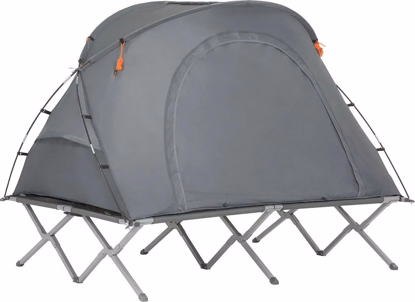 OGS60-L-HG, letto tenda con tenda, set da campeggio 4 in 1 con sacco a pelo e accessori, 2 persone, grigio