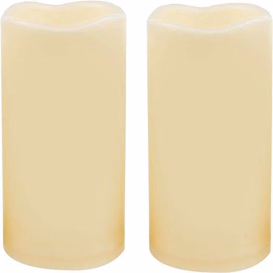 2 candele LED tremolanti impermeabili da esterno, alimentate a batteria, 3 x 6 pollici, con timer, in resina sintetica; luci decorative elettriche per illuminazione esterna, patio, giardino, decorazione della casa, feste e matrimoni