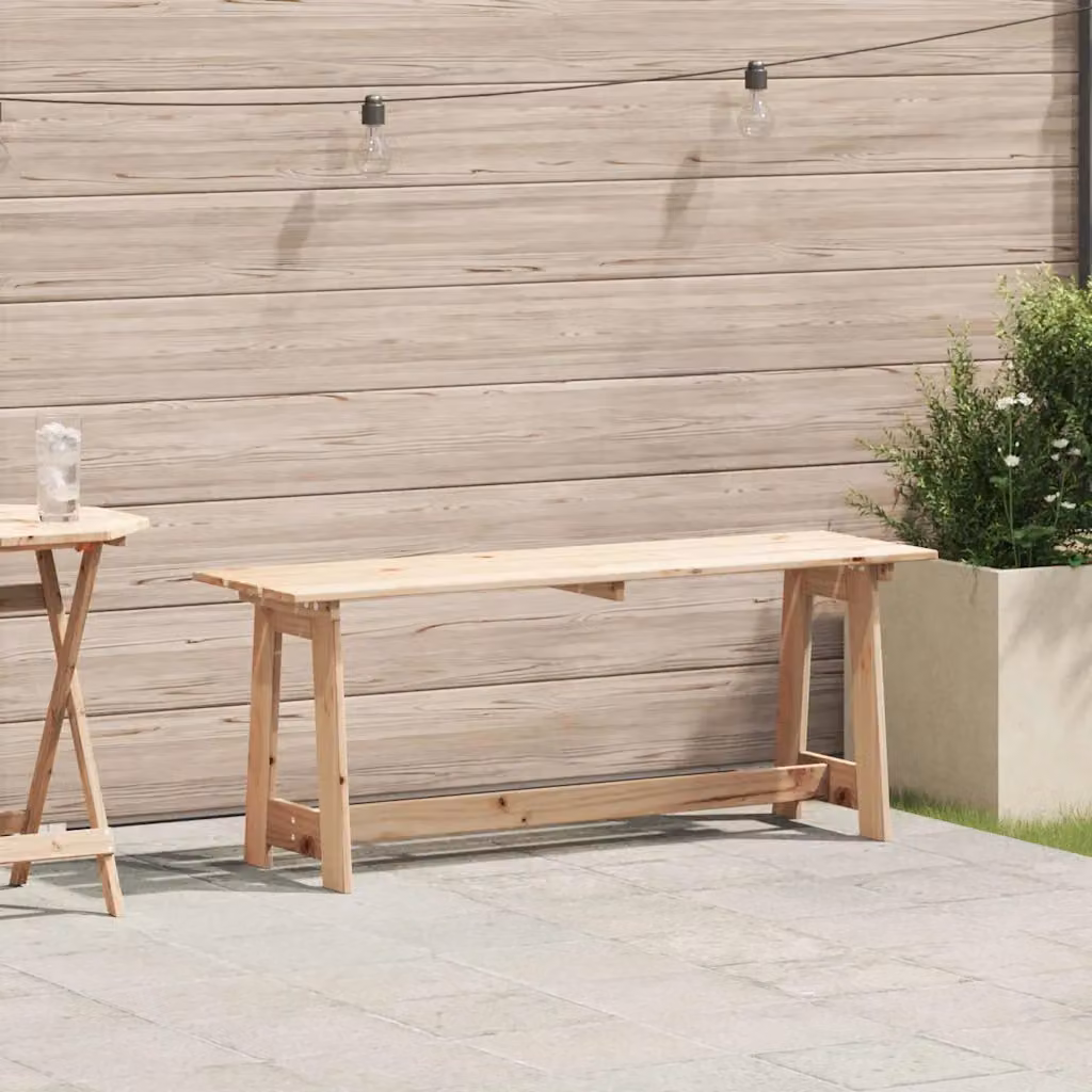 Panchina da esterno vidaXL in legno di pino naturale, L: 119 cm, P: 37 cm, H: 47 cm
