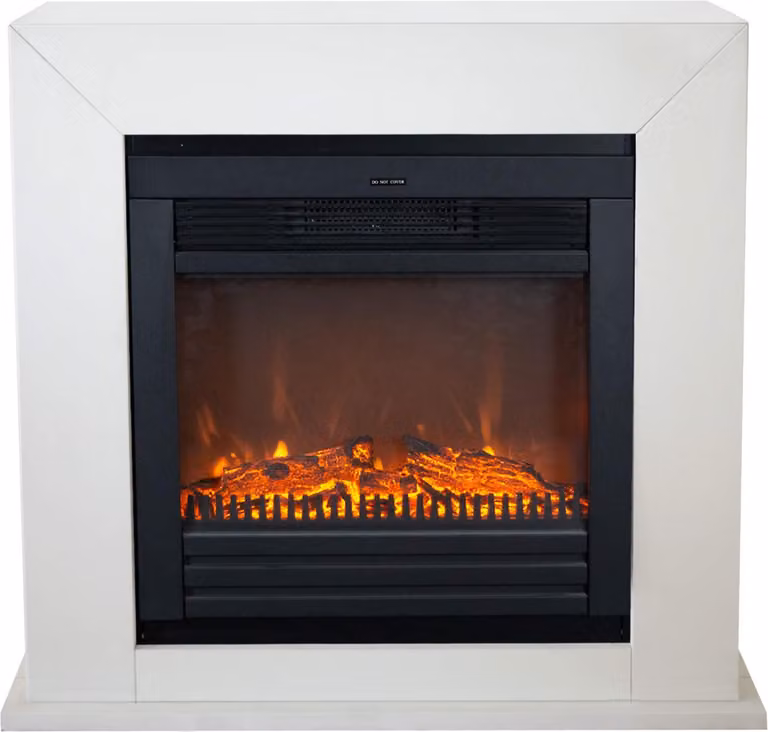 Caminetto elettrico Xaralyn - Adra ELU-MDW - legno bianco - riscaldamento 1400 Watt - con telecomando - caminetto da incasso incluso - caminetto decorativo