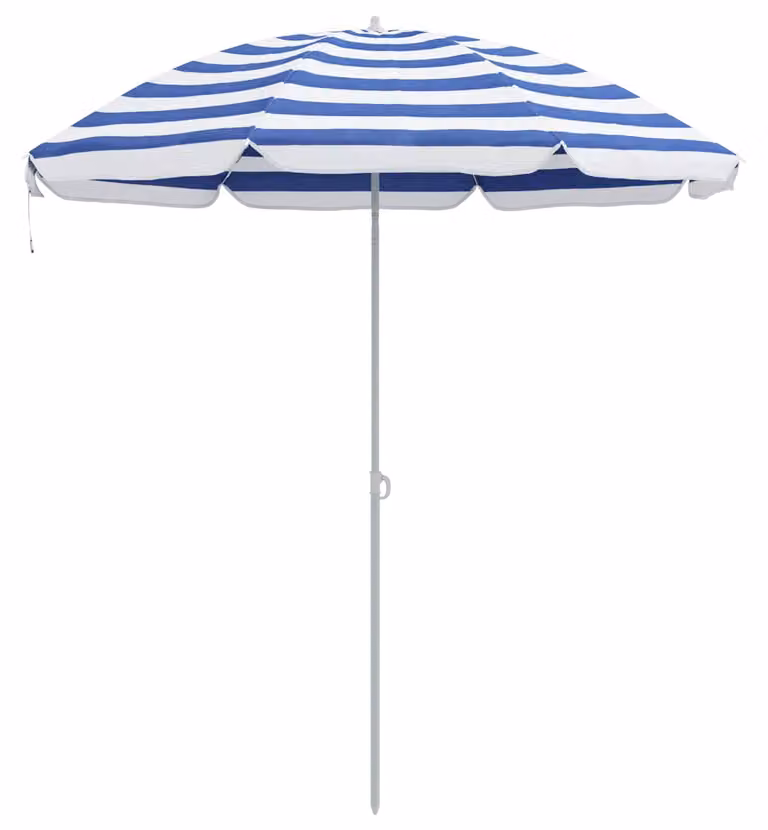 Ombrello da giardino Poliestere 170T Blu e Bianco