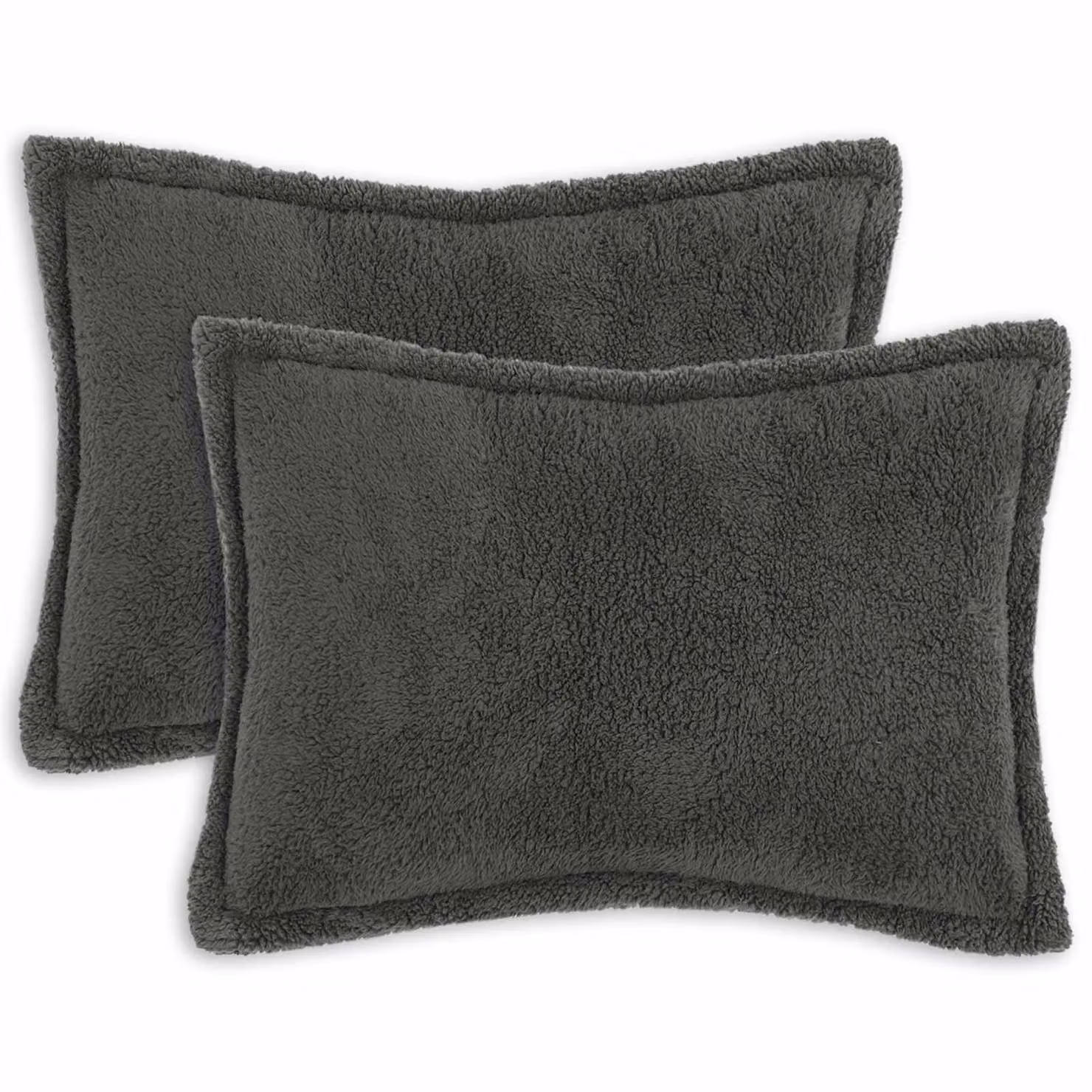 Set di 2 federe vidaXL HOUTEN in tessuto bouclé grigio scuro, L 40 cm x P 60 cm