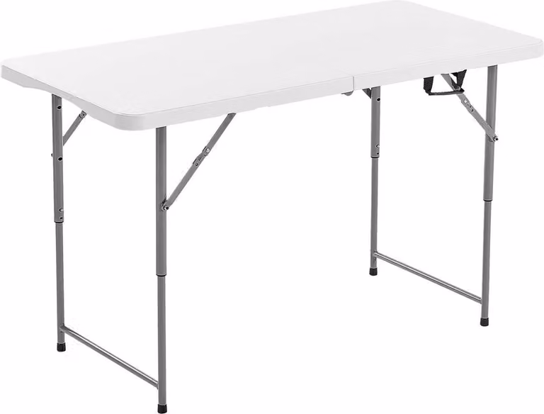 Tavolo pieghevole in plastica da 122 cm Tavolo da picnic portatile con maniglia Per interni ed esterni