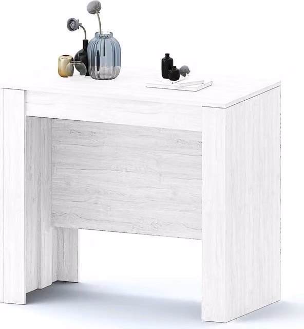Tavolo Consolle Allungabile Oslo Plus Fino A 3 Metri, Tavolo 14 Posti Salvaspazio Multiposizione, Design Moderno Ed Elegante, Consolle Per Casa E Ufficio, 78 x 51 x 90 cm, Colore Bianco Frassino